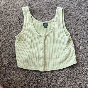 Green v neck crop top